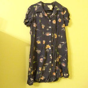 Vintage 90s Floral dress shirt dress